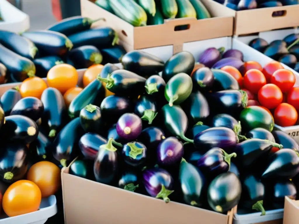 Colorido mercado siciliano con ingredientes frescos y vendedores apasionados