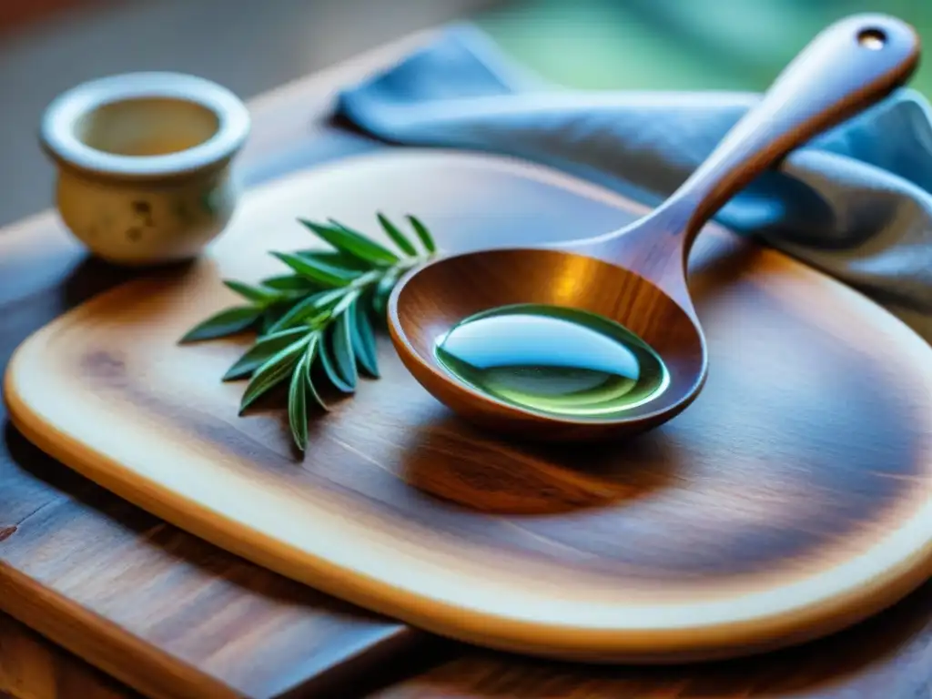 Una cuchara de madera envejecida descansa sobre una tabla rústica, evocando la cocina tradicional del norte de Italia