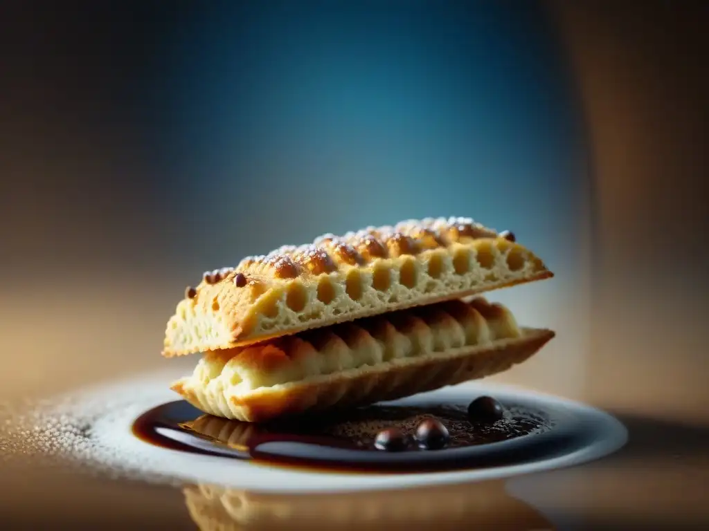 Delicada ladyfinger empapada en espresso, con gotas suspendidas en el aire y aroma a café