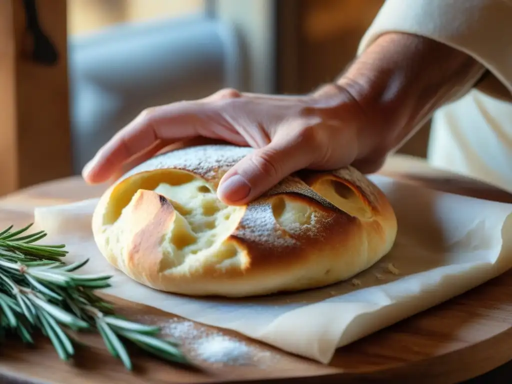 Un delicado amasado de masa para focaccia, con textura y elasticidad únicas