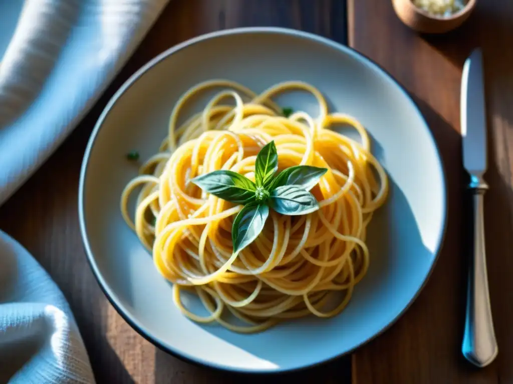 Deliciosa receta auténtica cacio e pepe con queso Pecorino recién rallado y pimienta negra recién molida sobre espaguetis al dente