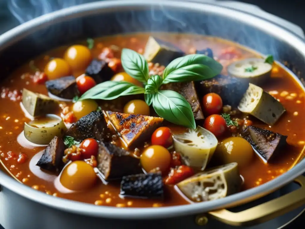 Deliciosa receta tripa italiana paso a paso: olla humeante con Trippa alla Romana, colores y aromas auténticos