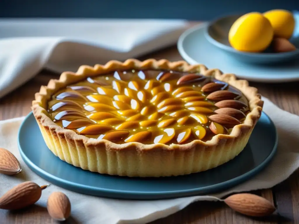 Deliciosa receta de sbrisolona de almendras en una imagen cálida y detallada sobre una mesa rústica de madera