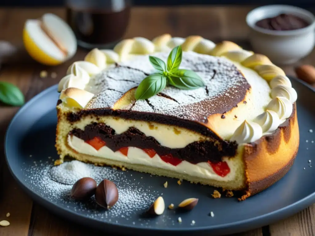 Deliciosa Torta Caprese de chocolate y almendra en detalle Deliciosa receta torta Caprese chocolate almendras, un festín de indulgencia artesanal