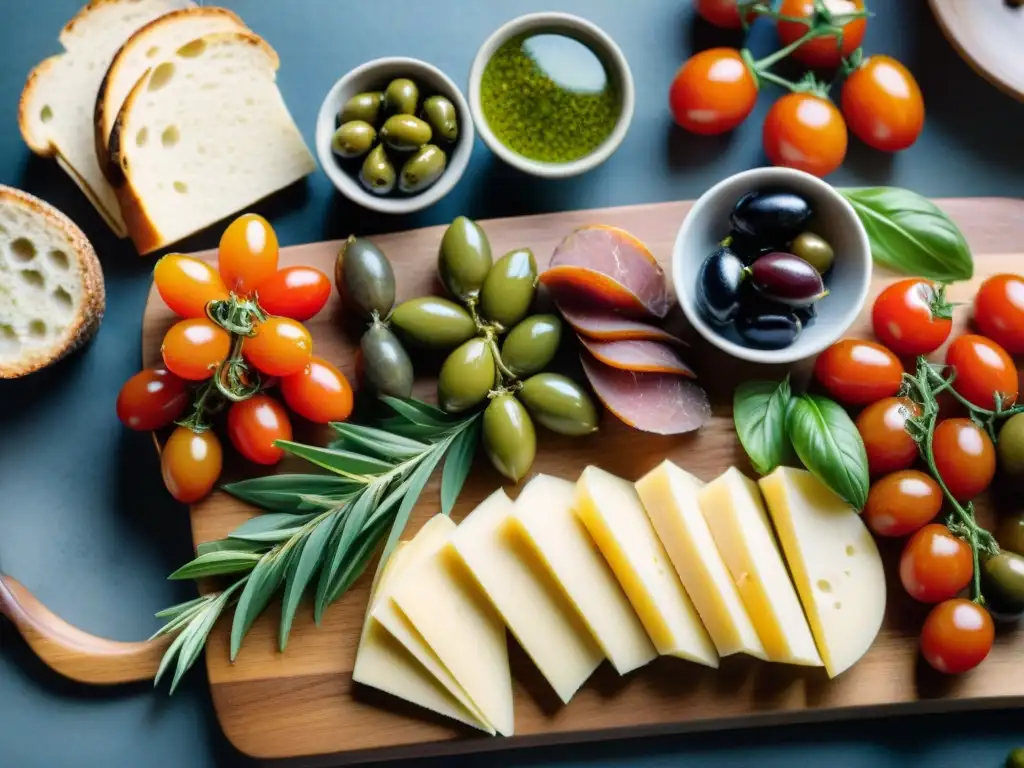 Una deliciosa selección de antipasto italiano de alta calidad, frescura y artesanía