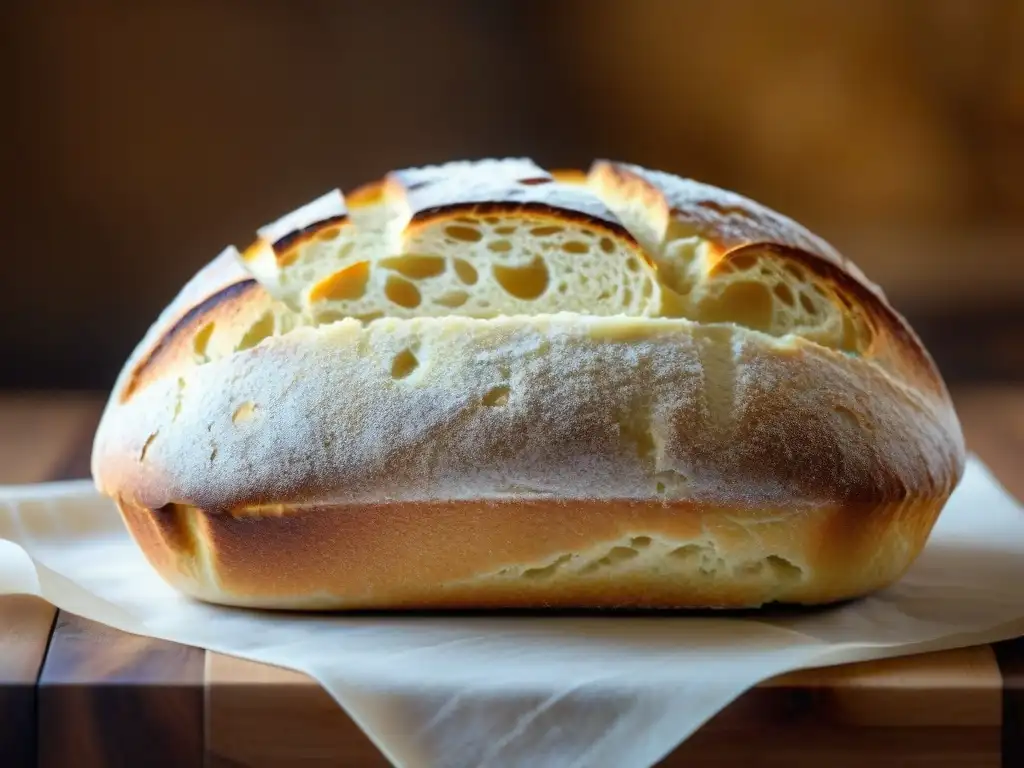 Delicioso Pane di Altamura tradicional italiano recién horneado con corteza dorada y patrones clásicos