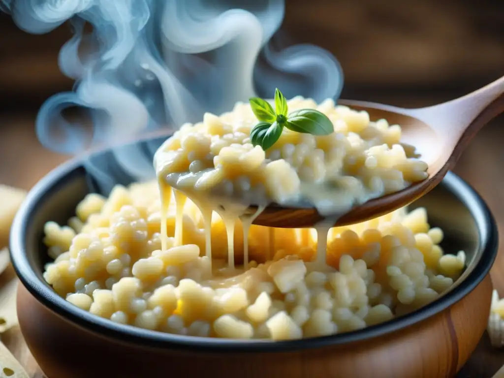 Delicioso risotto al queso casero con textura cremosa