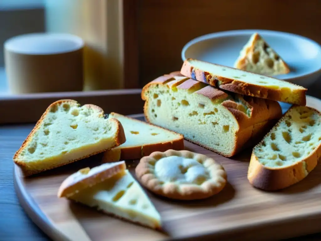 Deliciosos biscotti recién horneados en una mesa de madera rústica