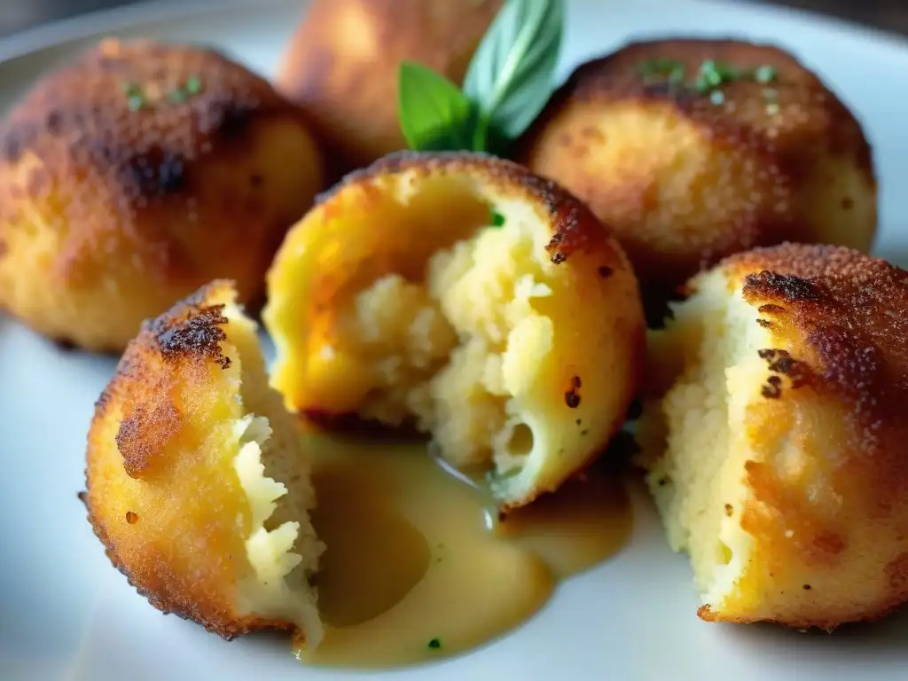 Deliciosas Arancini doradas, crujientes y cremosas Deliciosos Arancini sicilianos evolución recetas tendencias: bolitas doradas y crujientes de risotto cremoso con azafrán