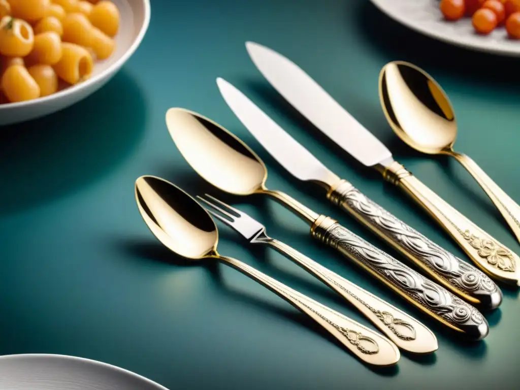 Deslumbrante set de cubiertos italiano de diseñador gourmet