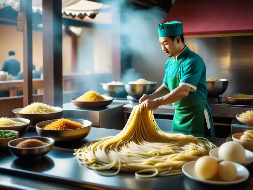 Comparación detallada: Origen fideos chinos pasta italiana fusionados en cocina tradicional y mercado