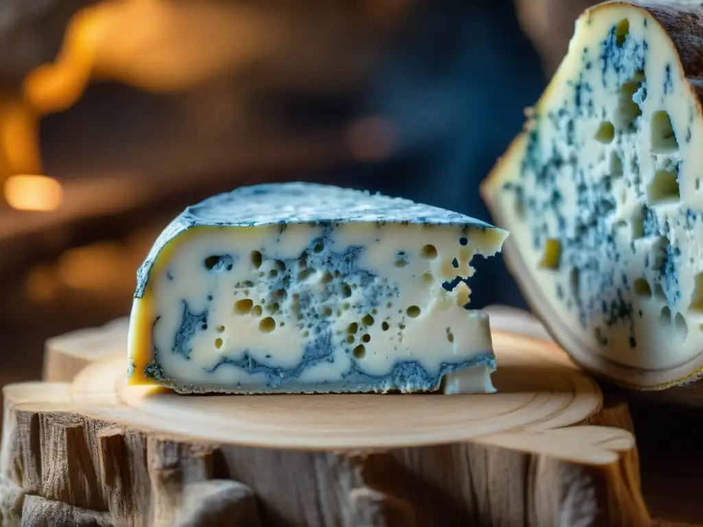Detalles milenarios: mohos de queso azul en cueva italiana Detalles antiguos de moho en queso Gorgonzola authentic en cueva italiana histórica
