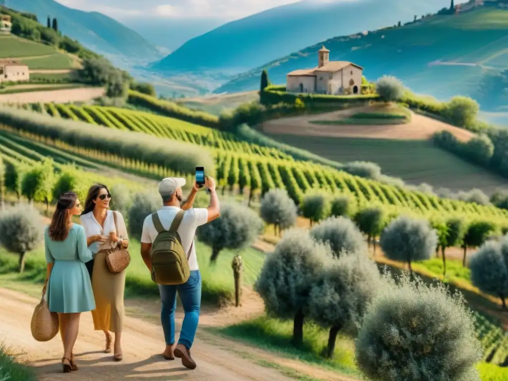 Un día de agroturismo en Italia entre viñedos, olivos y trufas, con turistas disfrutando de una cacería guiada