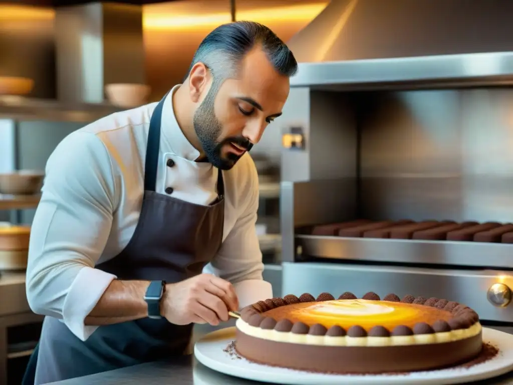 Revolución dulce: Iginio Massari en su bulliciosa cocina italiana, creando un exquisito tiramisú