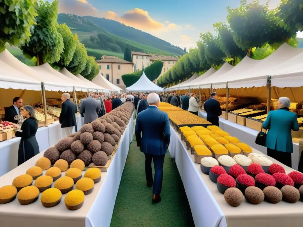 Explora el encanto del Festival trufas vinos quesos Italia con delicias gastronómicas bajo el sol italiano