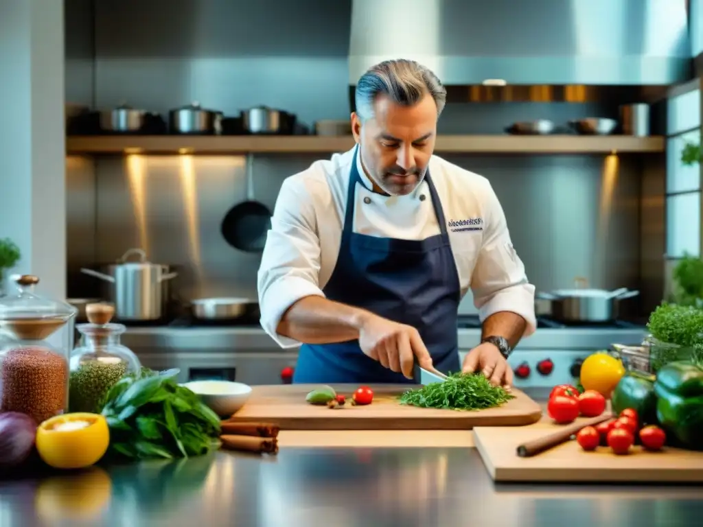 Ernesto Iaccarino diseñando una exquisita receta en su bulliciosa cocina italiana