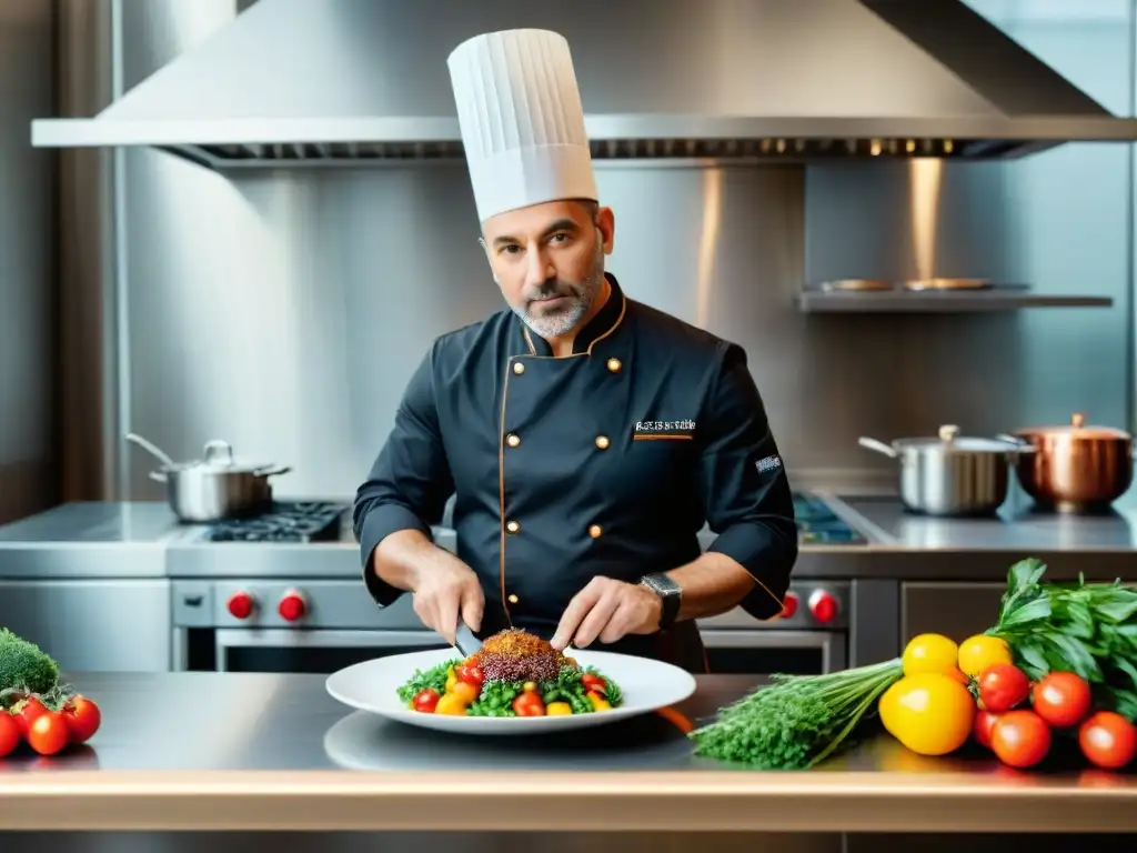 Ernesto Iaccarino diseñando una obra maestra culinaria italiana en su elegante estudio de cocina