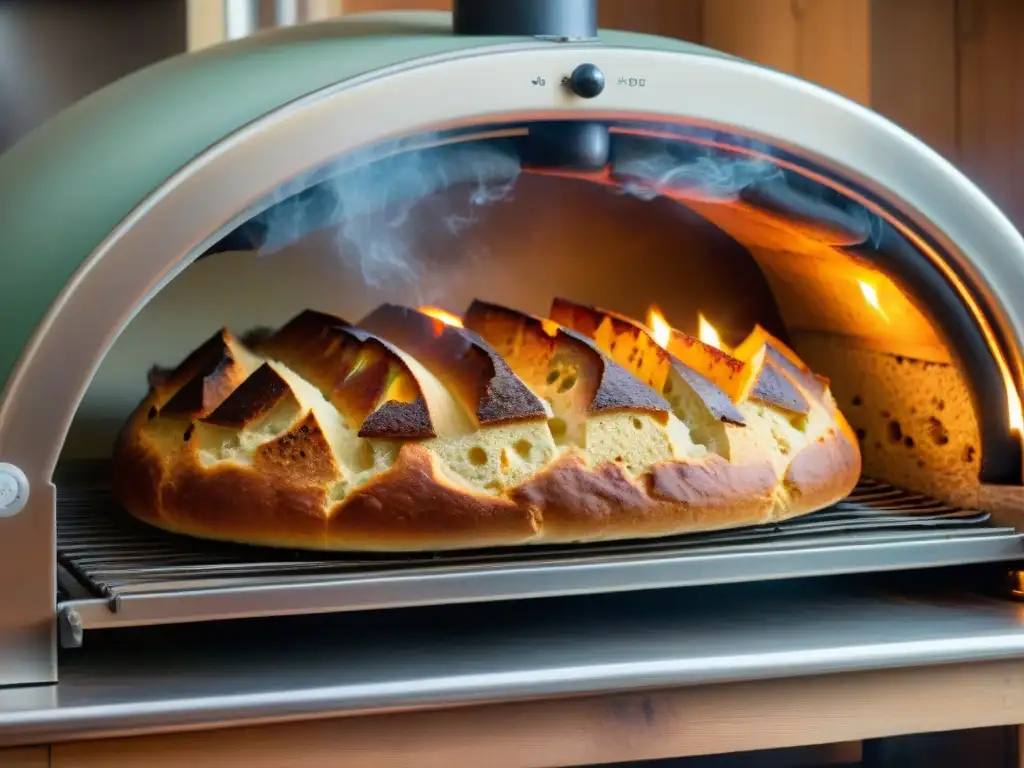 Escena de horno de panadería italiana con Panettones recién horneados, resaltando el origen y popularidad del Panettone