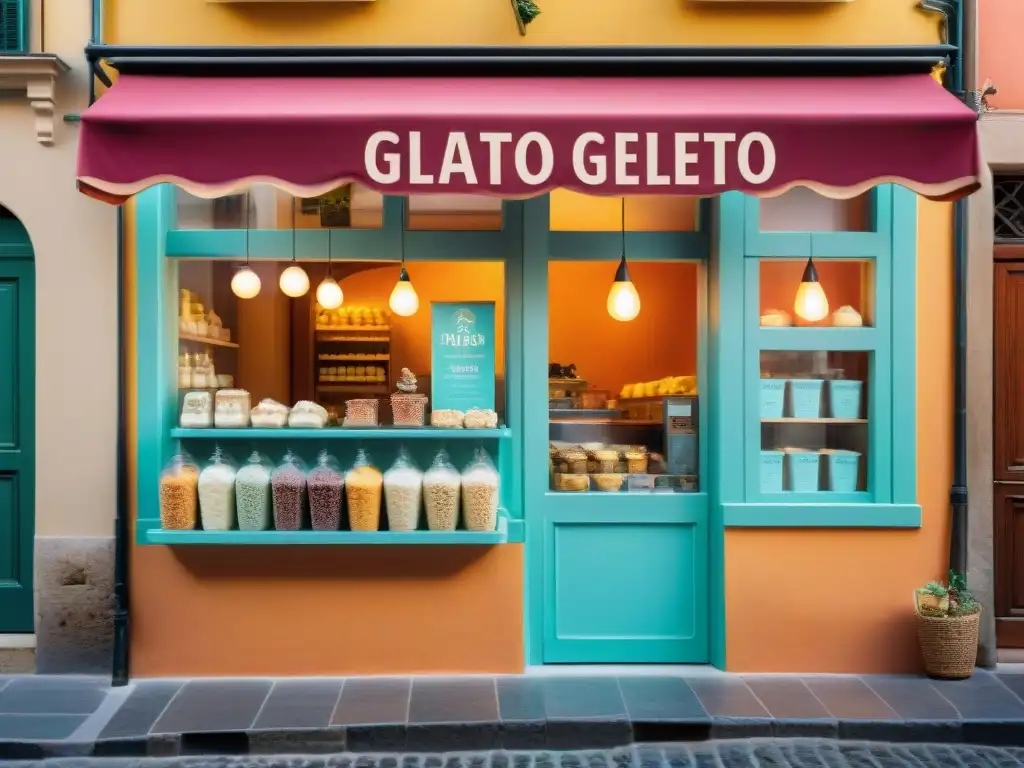 Escena mágica de una heladería italiana con secretos conservación gelato italiano en Florencia