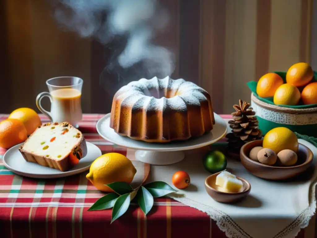 Una escena navideña italiana con Pandoro y Panettone, destacando las diferencias entre ambos