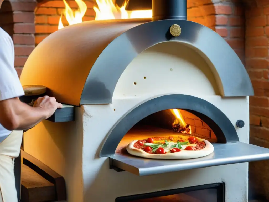 Escena tradicional: horno de leña en Nápoles con pizzaiolo y secretos para preparar pizza napolitana