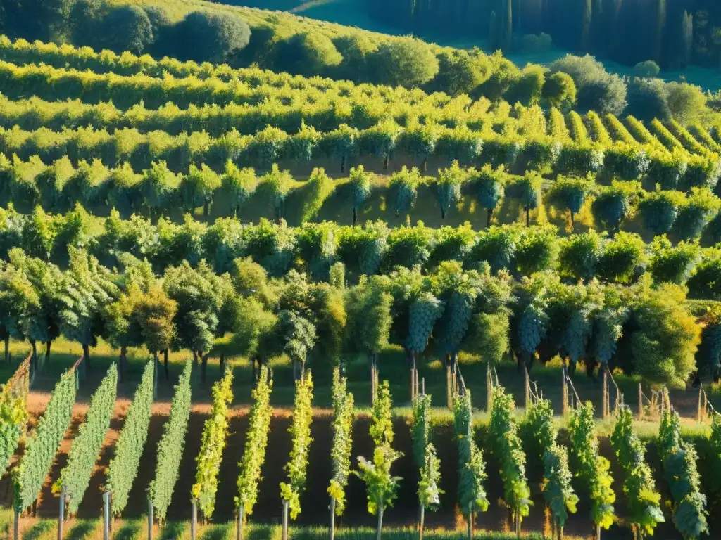 Estancias sostenibles en viñedos italianos: Agricultores cuidando viñedos bajo cielo azul