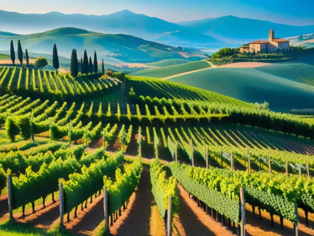 Un evento de cata de vinos en un viñedo pintoresco de la Toscana, Italia, con sommeliers catando vinos tintos