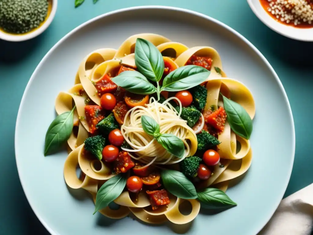 Una explosión de colores en un delicioso menú italiano vegetariano y vegano