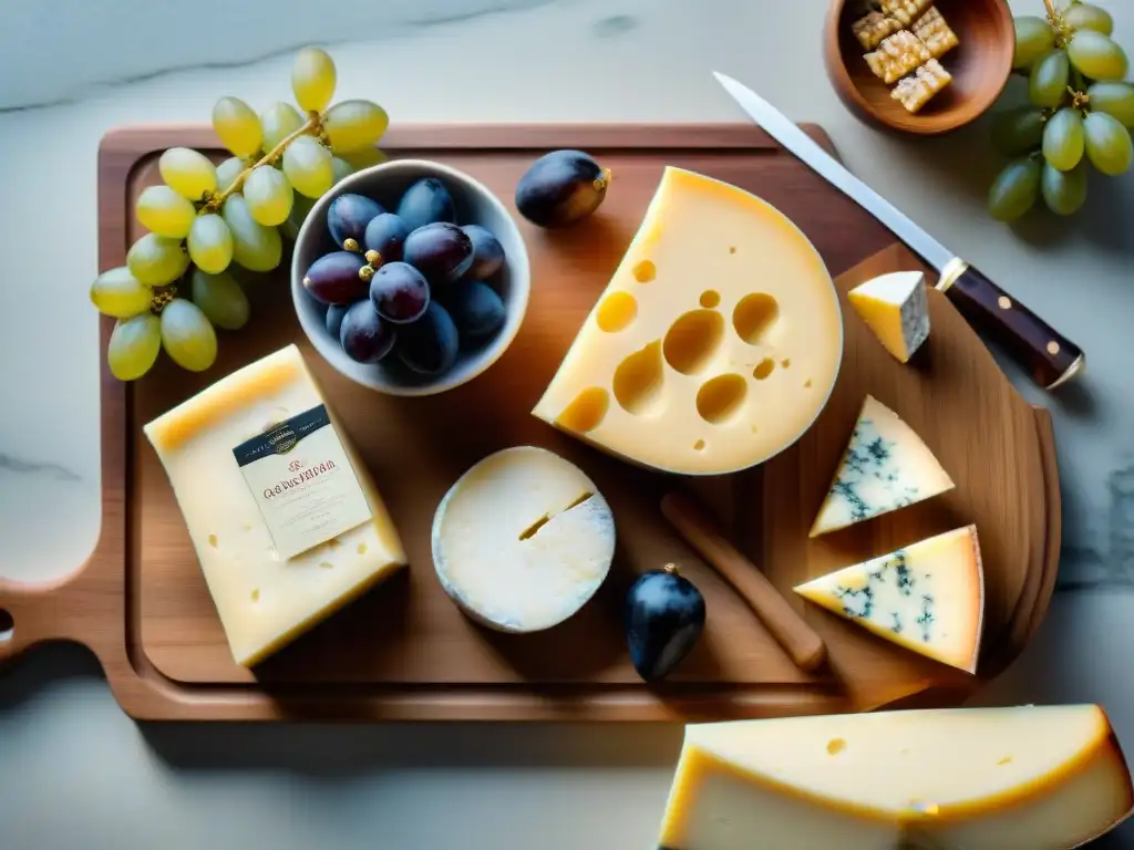 Una exquisita tabla de quesos italianos y vinos finos en un ambiente lujoso y acogedor