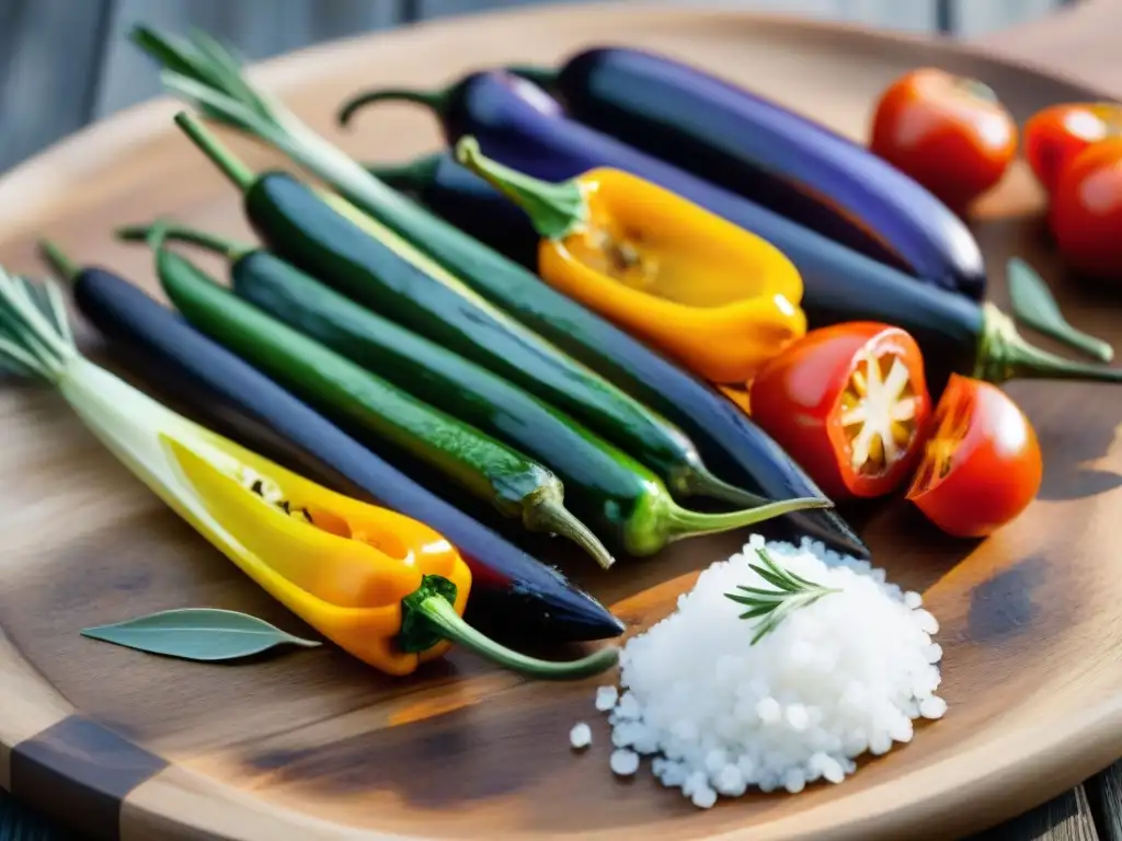 Una exquisita variedad de verduras a la parrilla en una parrilla caliente, listas para disfrutar al aire libre