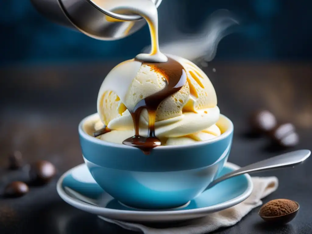 Un exquisito affogato de gelato y café: indulgencia y sofisticación en una perfecta armonía de sabores y texturas