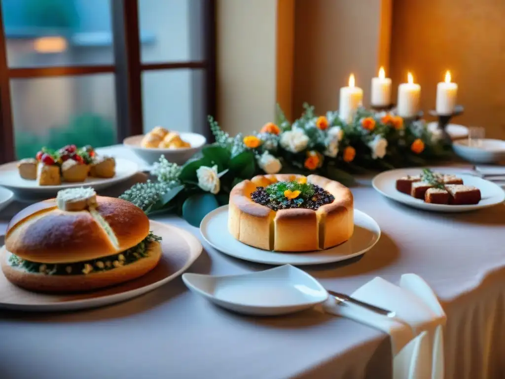 Exquisito catering italiano para bodas con mesa llena de delicias y ambiente romántico