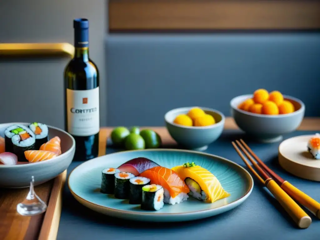 Exquisito maridaje con vino Cortese: sushi y elegancia en la mesa