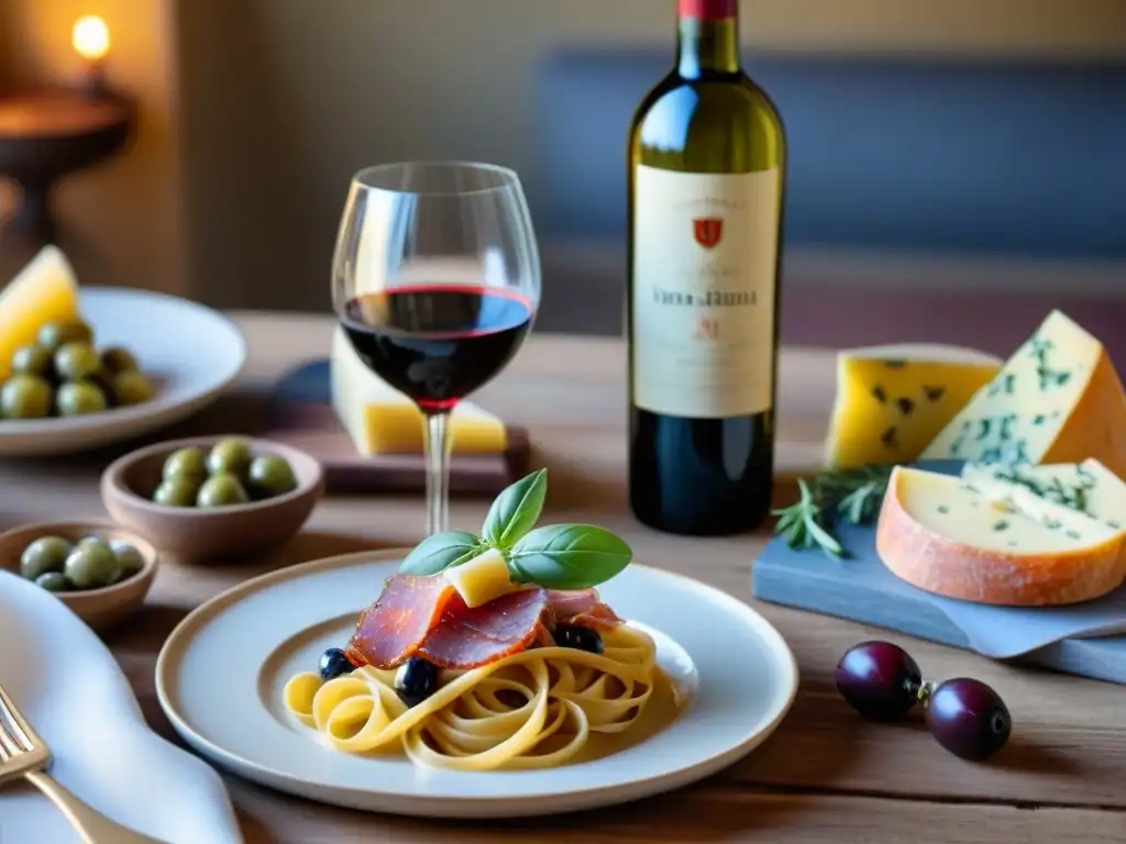 Exquisitos maridajes italianos: vinos, gastronomía y sibaritas en una mesa espectacular