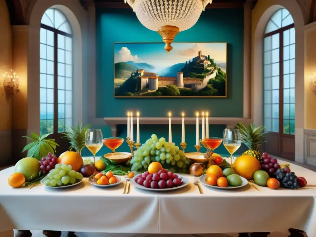 Exuberante banquete renacentista italiano con significado comida arte italiano