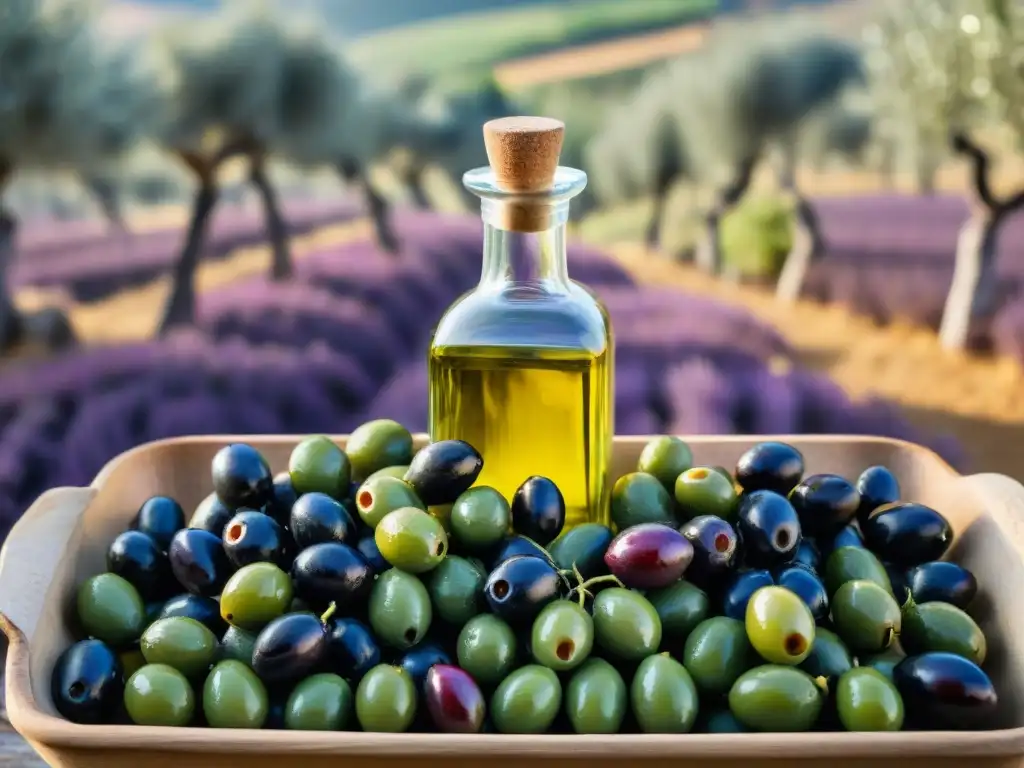 Exuberantes aceitunas recién cosechadas en un olivar italiano, evocando la tradición centenaria de producción de aceite de oliva