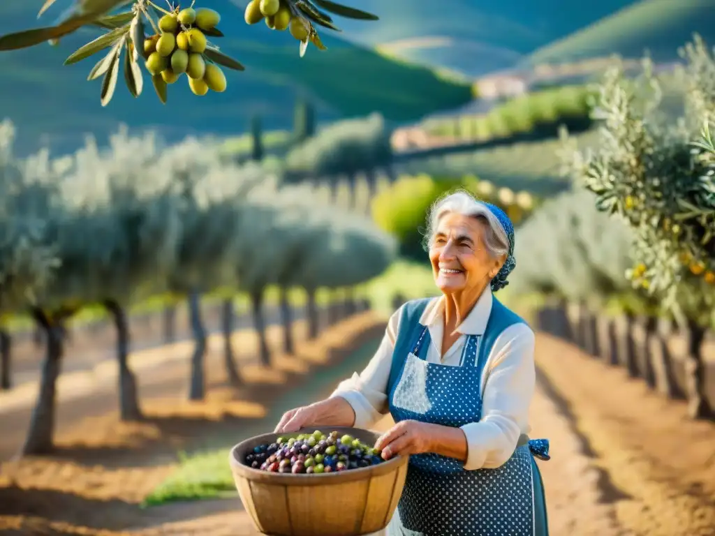 Una familia italiana tradicional cosechando aceitunas en un olivar soleado, reflejando el espíritu del agroturismo italiano familias tradicionales