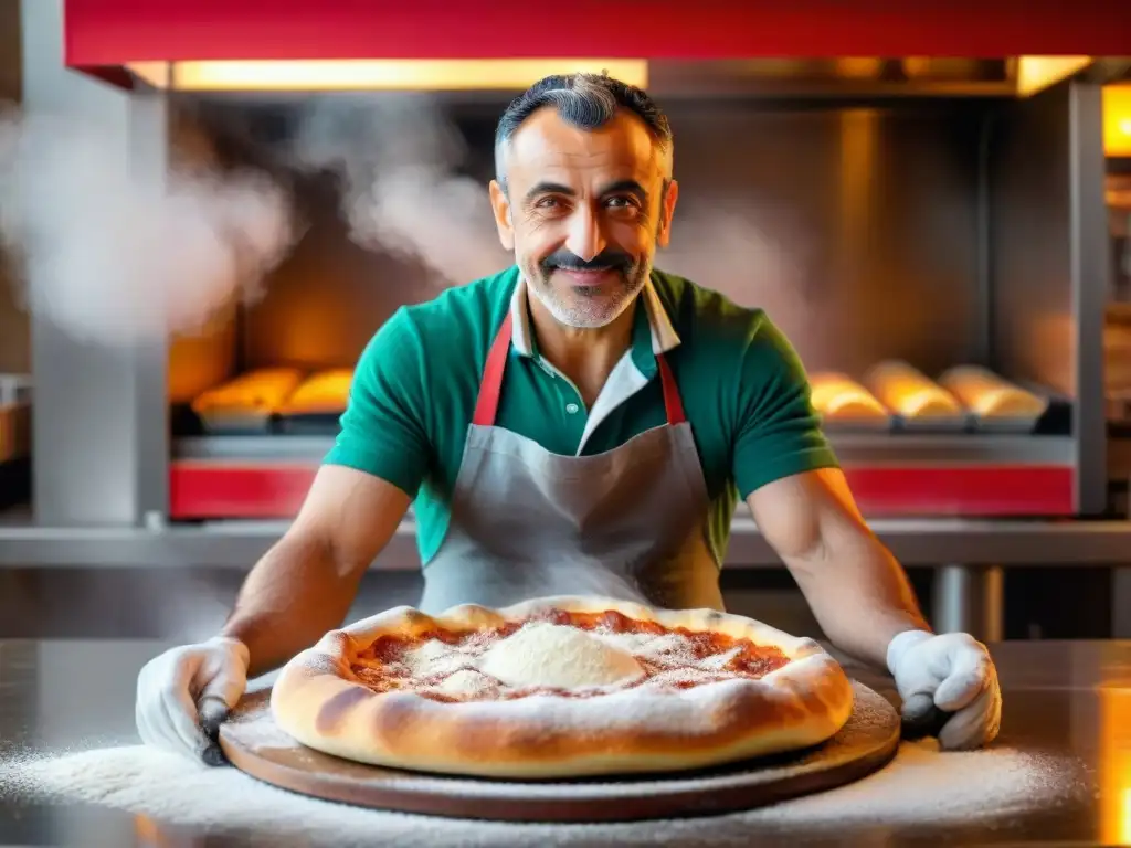 Franco Pepe en su famosa pizzería, amasando masa con perfección y pasión por la pizza