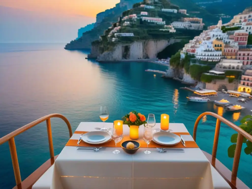 Un festín gourmet en un yate de lujo navegando por la Costa Amalfitana al atardecer