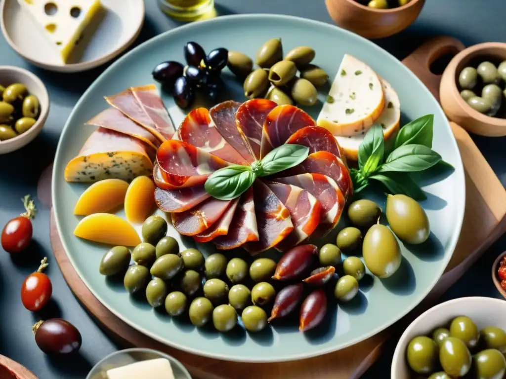 Un festín italiano tradicional con antipasti en restaurante