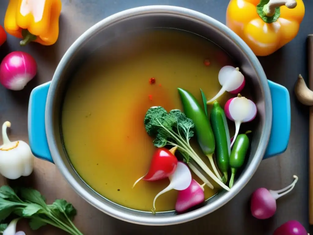 Un festín de celebración Bagna Cauda Day en Piamonte: olla humeante y verduras vibrantes en una cocina rústica