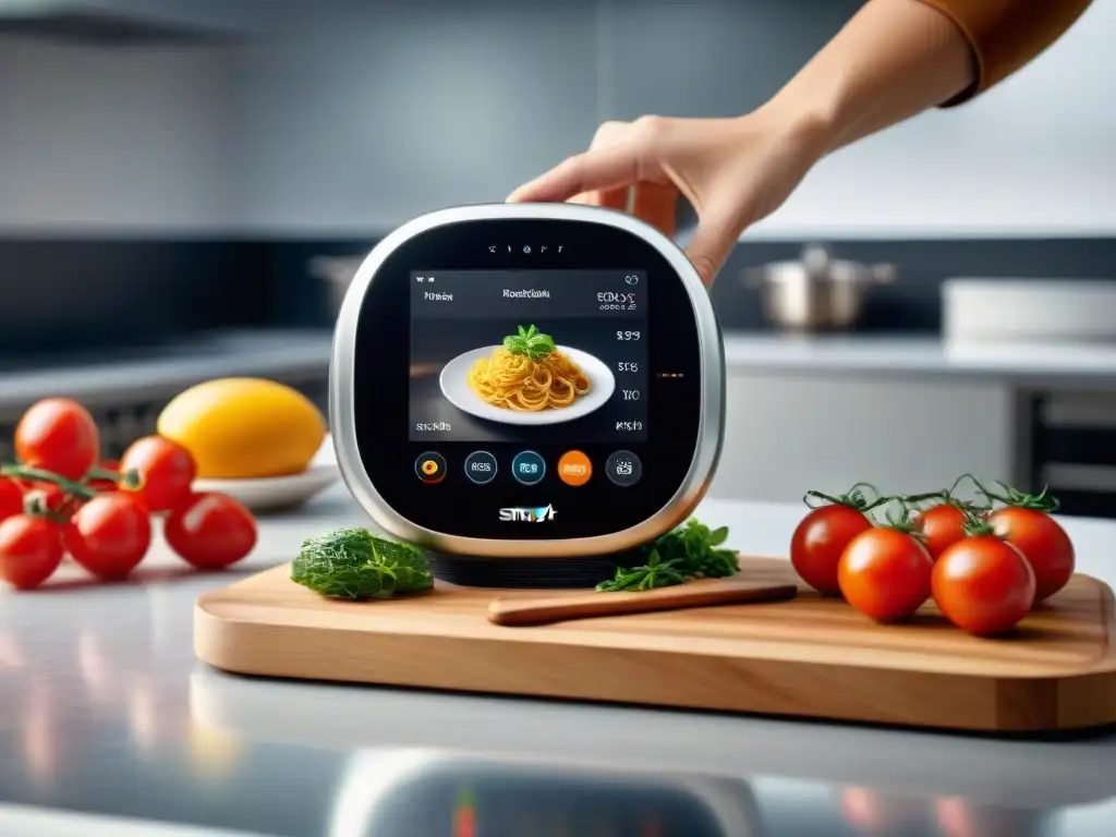 Gadget inteligente de cocina italiana tendencias, fusionando innovación y tradición en un elegante diseño moderno