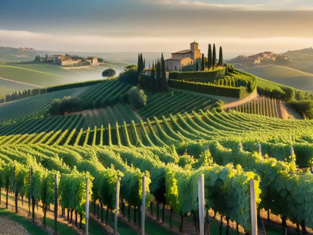 Explora la historia y tradición de la certificación vinos italianos camino experto en una bodega toscana al atardecer