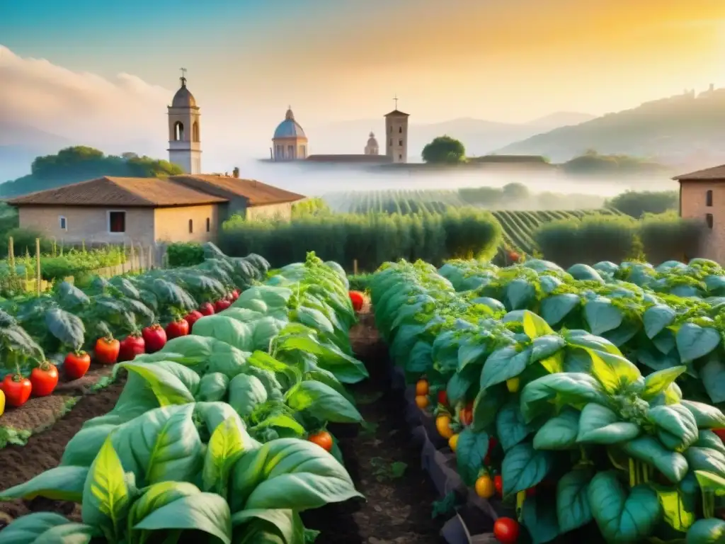 Un huerto urbano italiano sostenible, donde la cocina se fusiona con la naturaleza en armonía