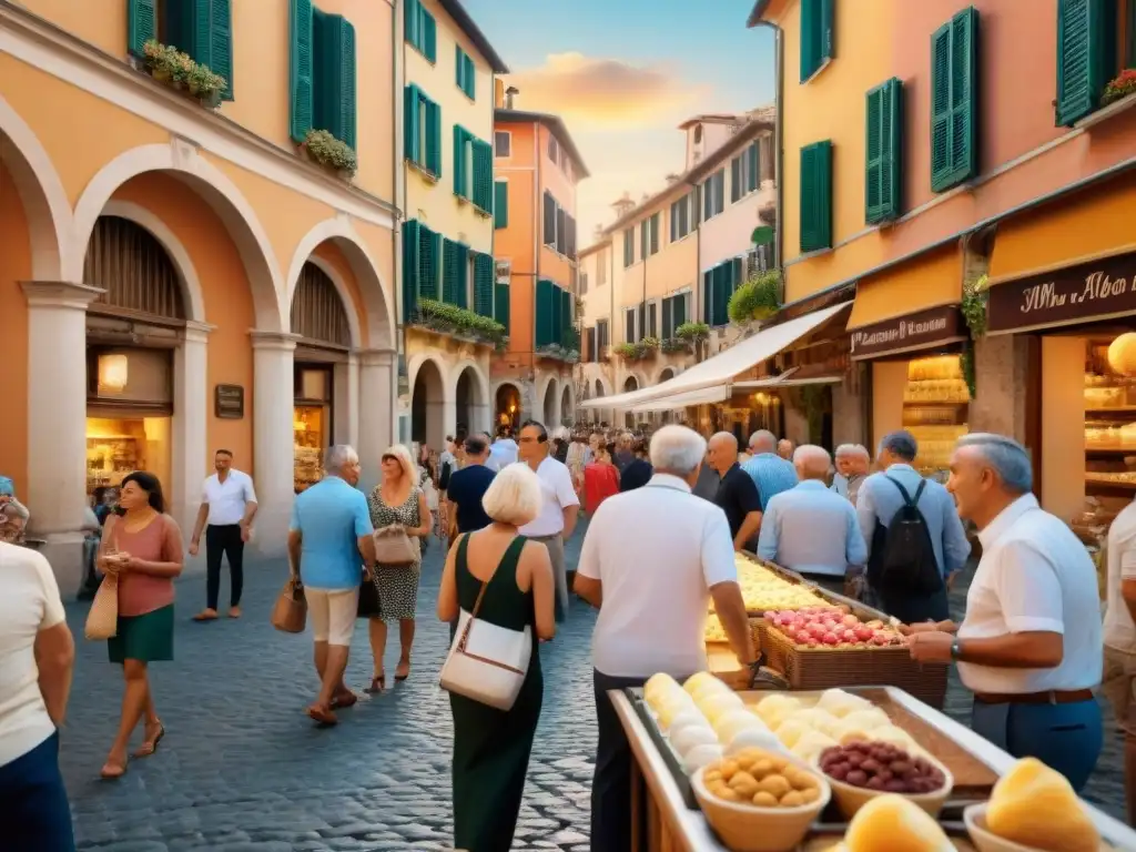 La influencia del Gelato en Italia brilla en una bulliciosa piazza en una cálida noche de verano