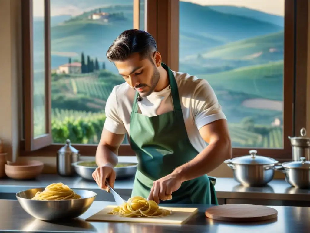 Inspirador curso de cocina italiana para influencer gastronómico en Toscana