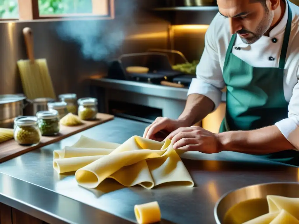 Menús degustación cocina italiana exclusivos: Maestro pasta artesanal en cocina tradicional italiana