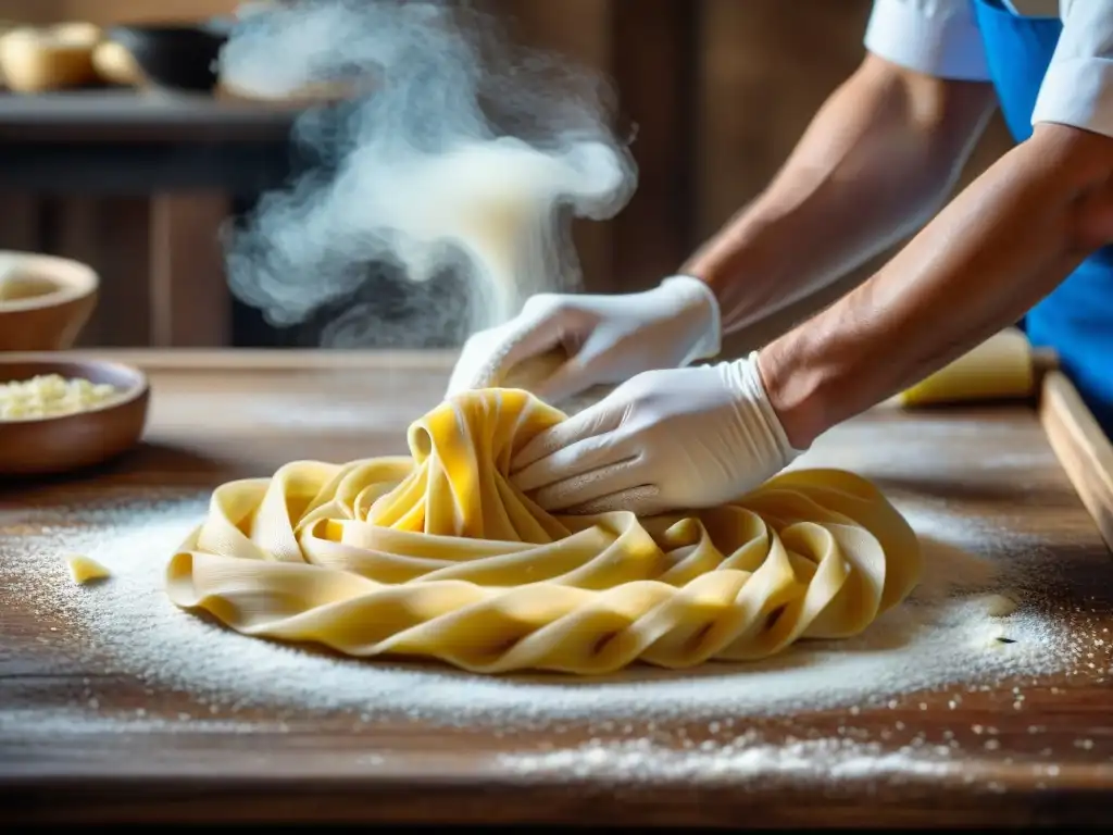 Maestría italiana en hacer pasta fresca artesanalmente, diferencias DOP e IGP cocina italiana