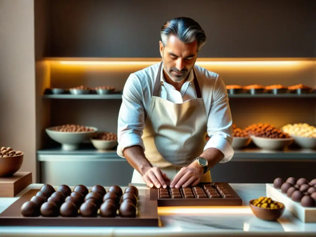 Un maestro chocolatero italiano reinventa tendencias, creando exquisitos chocolates en su taller artesanal