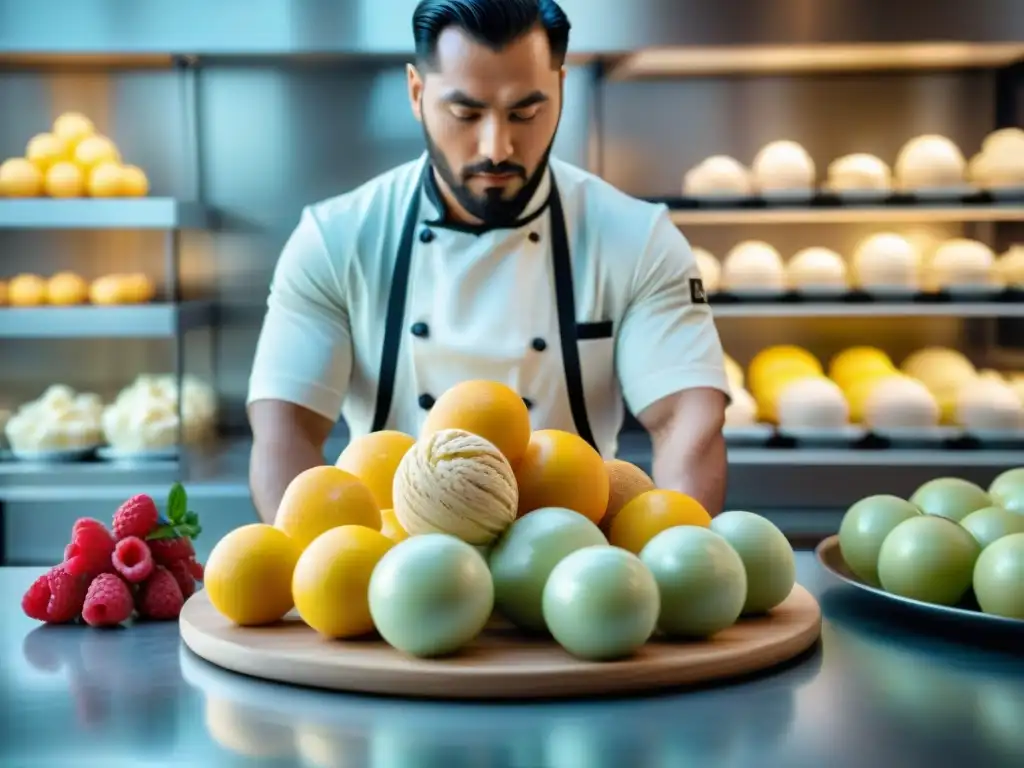 Un maestro heladero artesanal crea innovaciones en el Gelato Italiano, fusionando técnicas tradicionales con sabores innovadores